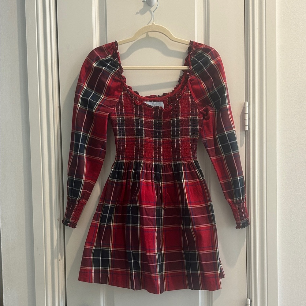 Hill House Red Plaid Mini Dress